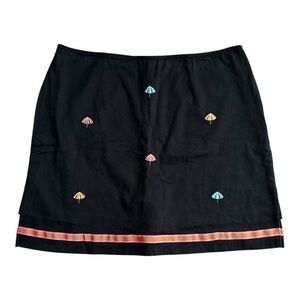 Bamboo Traders Black Colorful Embroidered Skort Nantucket Umbrella Sport…